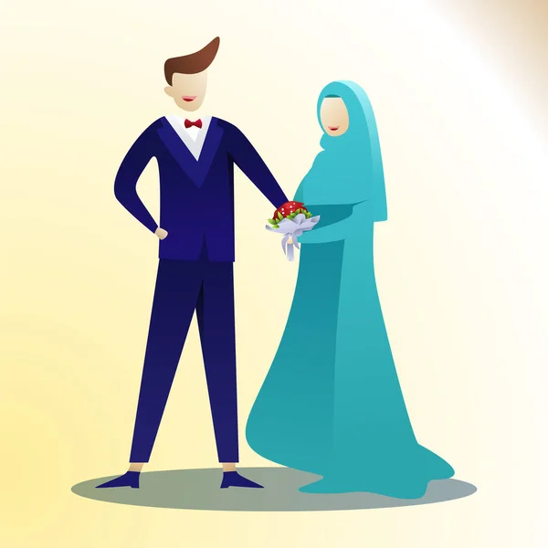 Casamento Dia Casamento Vetor Caráter —  Vetores de Stock