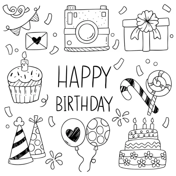 Happy Birthday Big Party Draw — стоковый вектор