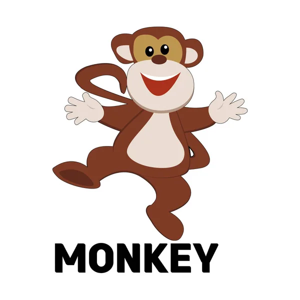 Desenho Animal Macaco Branco — Vetor de Stock