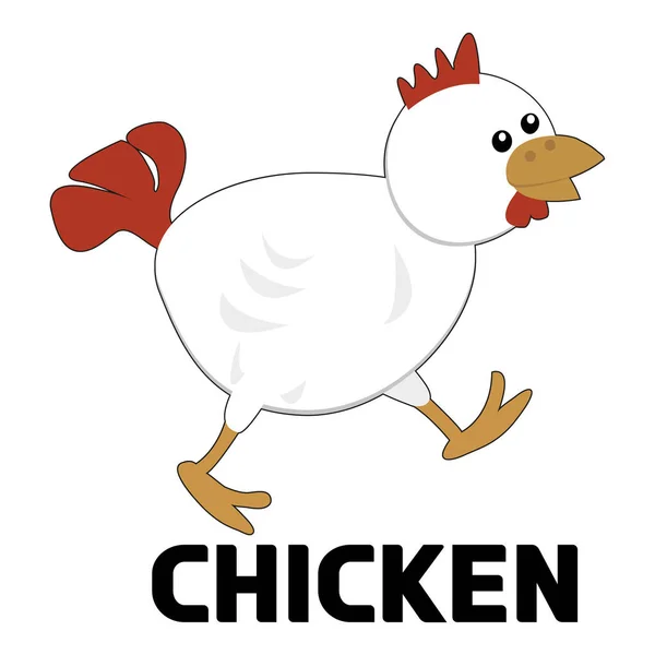 Tierisches Huhn Auf Weiß Malen — Stockvektor