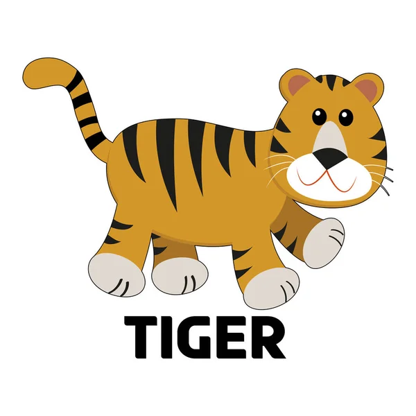 Dessin Tigre Animal Sur Blanc — Image vectorielle