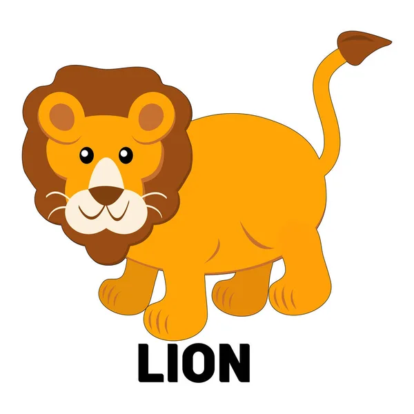 Zeichnung Tierischer Löwe Auf Weiß — Stockvektor