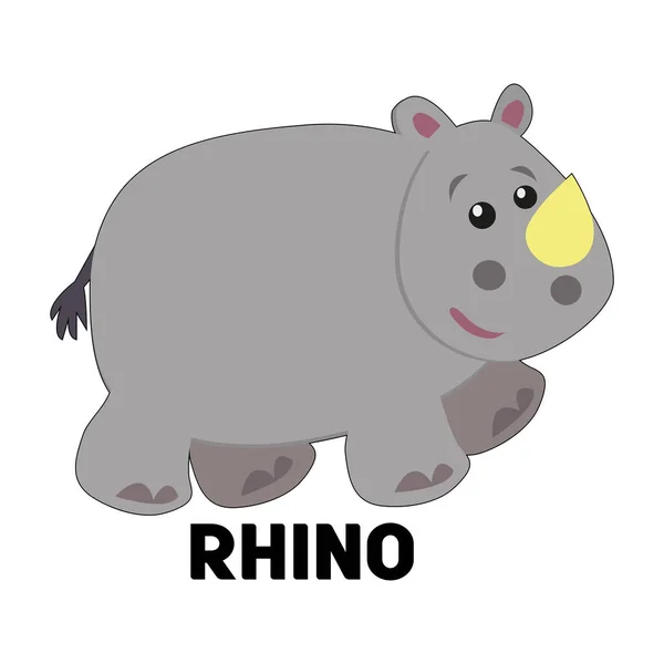 Dibujo Animal Rinoceronte Blanco — Archivo Imágenes Vectoriales