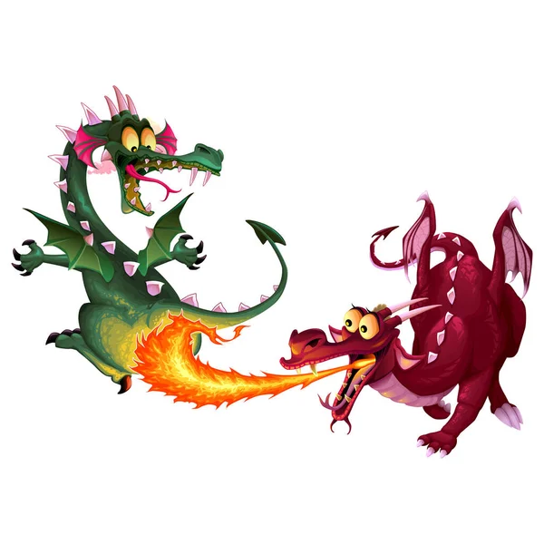 Cute Dragon Cartoon Vector Illustration — Stock Vector