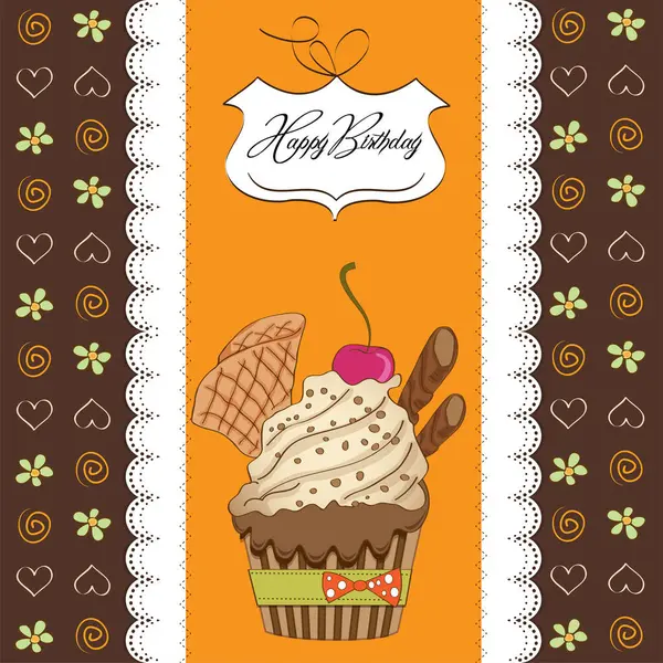 Invitation Card Template Cake Theme — Stock Vector