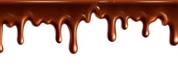 Réaliste Goutte Goutte Texture Chocolat Bordure Vectorielle — Image vectorielle