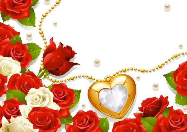 Romantische Rosengrußkarte — Stockvektor