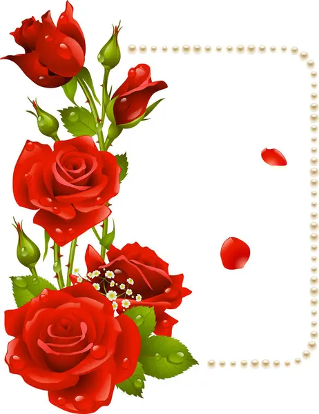 Felicitare Romantică Trandafiri4 — Vector de stoc