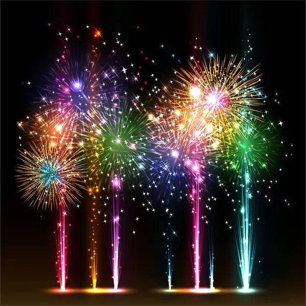 Buntes Feuerwerk Feiertag — Stockvektor