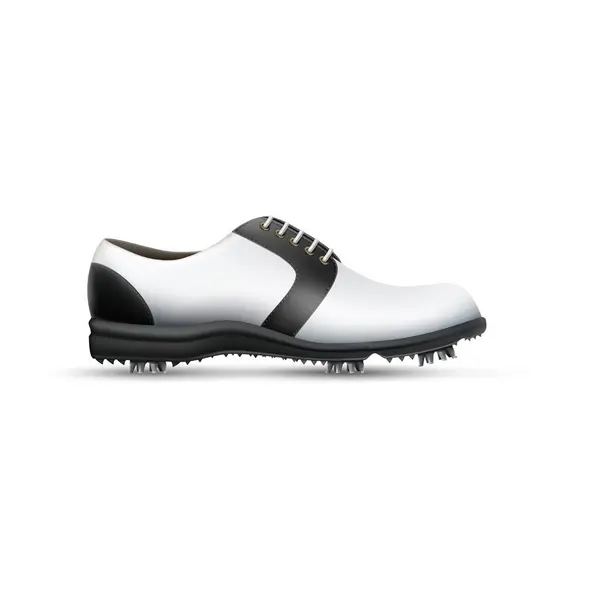 Beyaz üzerine gerçekçi golf ayakkabıları