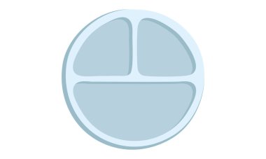 Bebek sütten kesmeye yol açtı. Çocuğun kendini besleyen düz vektör illüstrasyonuna parmak yiyeceği koymak için boş bebek destekli sütten kesme tabağı. Boş sütten kesme çizgi film stili simgesi