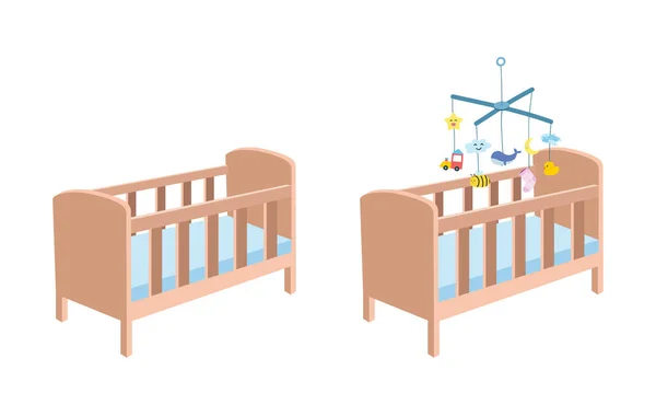 Ξύλινη Κούνια Μωρού Κλιπ Απλό Χαριτωμένο Κούνια Μωρό Κινητό Κρέμονται — Διανυσματικό Αρχείο