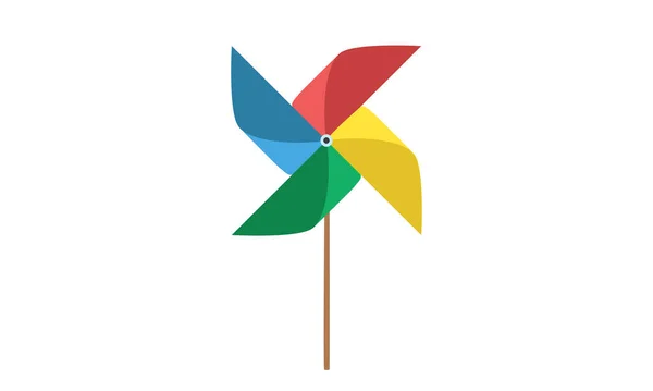 Colorful Pinwheel Clipart Simple Cute Paper Pinwheel Blades Flat Vector — Stock Vector