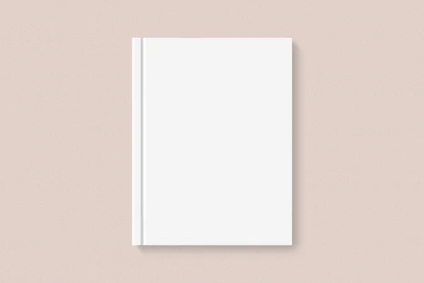 Realistic Blank Book Cover Mockup Flatlay Simple Blank Textbook Mock — Stock Photo, Image