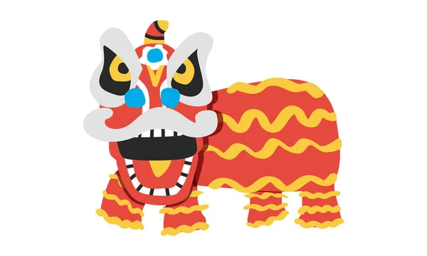 Clipart Danse Lion Nouvel Chinois Illustration Simple Exécution Traditionnelle Chinoise — Image vectorielle