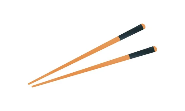 Ξύλινα Ξυλάκια Chopsticks Υδατογραφία Στυλ Διανυσματική Απεικόνιση Απομονώνονται Λευκό Φόντο — Διανυσματικό Αρχείο