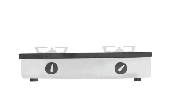 Gasherd Aquarell Vektor Illustration Isoliert Auf Weißem Hintergrund Gasherd Clipart — Stockvektor