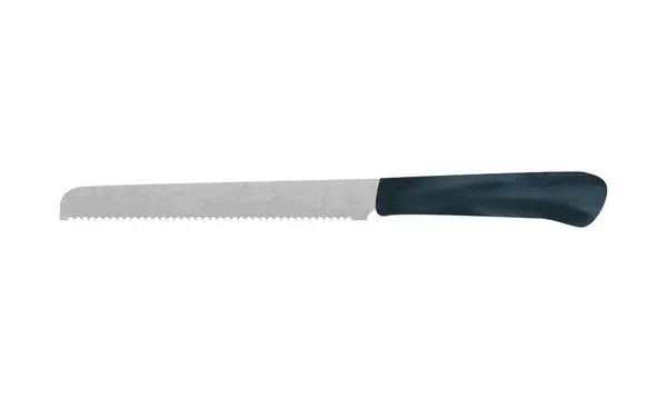 Brot Messer Aquarell Vektorillustration Isoliert Auf Weißem Hintergrund Einfaches Brotmesser — Stockvektor