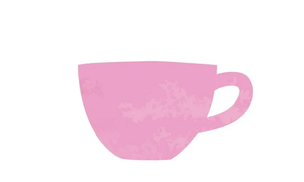 Простая Иллюстрация Плоского Вектора Чашки Белом Фоне Чашка Чая Акварелью — стоковый вектор