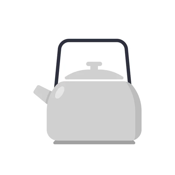 Classic Kettle Clipart Vector Illustration Tea Pot Kettle Stove Flat — Stock Vector