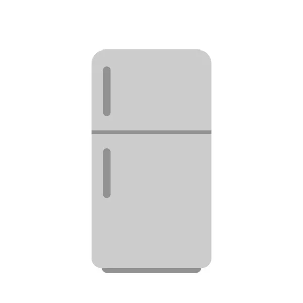Векторная Иллюстрация Холодильника Простой Стальной Холодильник Плоским Вектором Иконка Значка — стоковый вектор