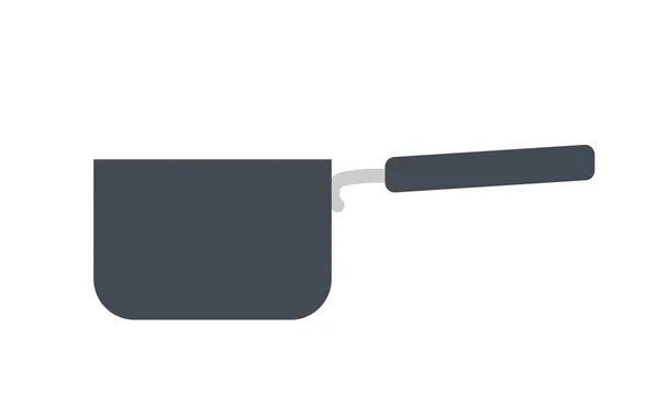 索氏山崖矢量图解 酱汁盘符号平面矢量设计 简单的平底锅 有和没有盖子图标 酱汁盘卡通片 厨房工具概念符号 — 图库矢量图片