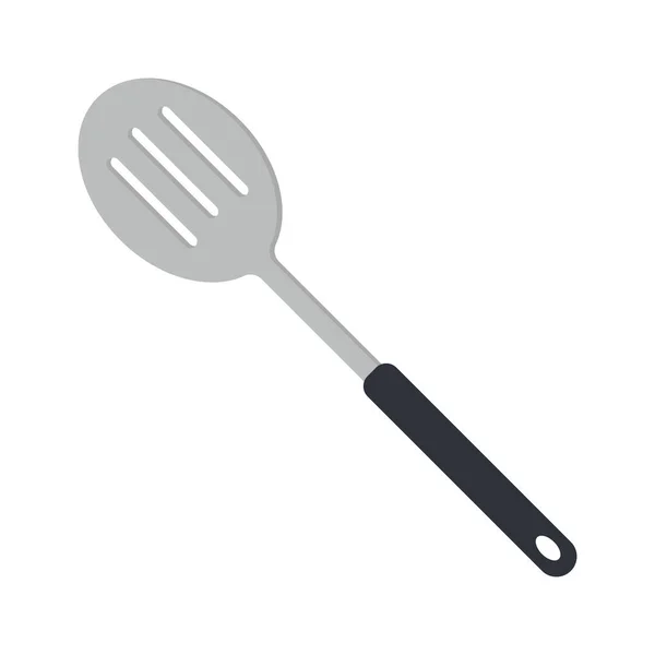 Kitchen Slotted Spoon Clipart Vector Illustration Simple Slotted Serving Spoon — Stock Vector