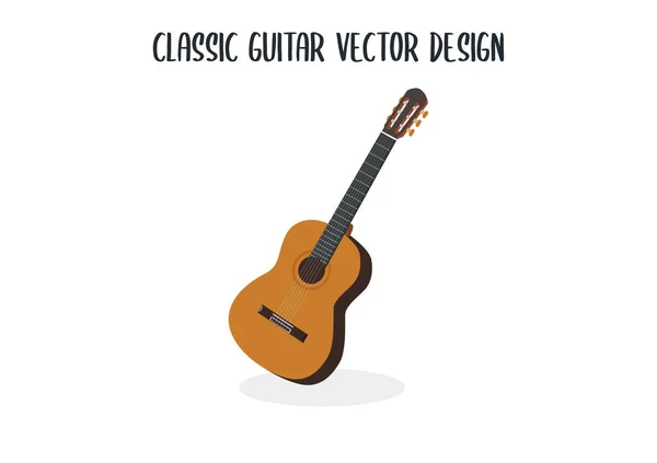Design Clássico Vetor Guitarra Guitarra Clássica Ilustração Vetorial Estilo Plano — Vetor de Stock