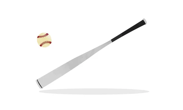 棒球棍的一部分 简单的金属棒球拍水彩画矢量分离在白色背景 钢制棒球拍卡通画风格 棒球棒矢量设计 — 图库矢量图片