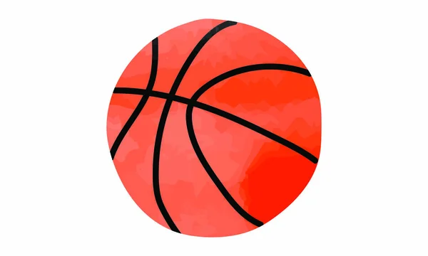Basketball Ball Watercolor Illustration Vector Isolated White Background Watercolor Basketball — Stock Vector
