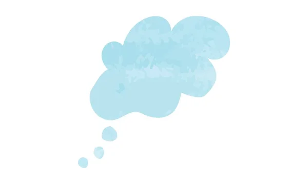 Jednoduché Akvarel Myšlení Bublina Vektor Konstrukce Izolované Bílém Pozadí Minimalistický — Stockový vektor