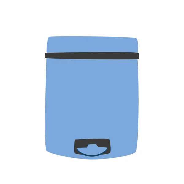 Banheiro Lixo Sanitário Pode Clipart Lixeira Simples Desenho Animado Azul — Vetor de Stock