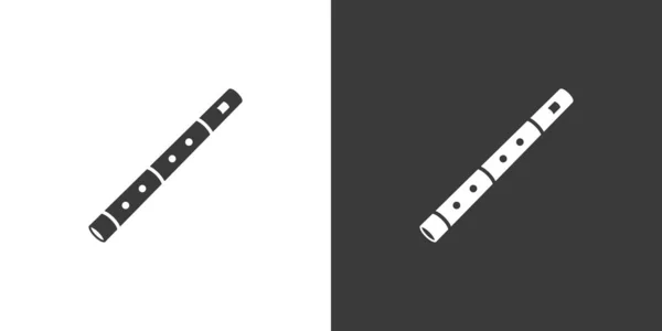 Bambusflöte Flache Web Symbol Logo Aus Bambusflöte Holzblasinstrument Einfaches Flötenzeichen — Stockvektor