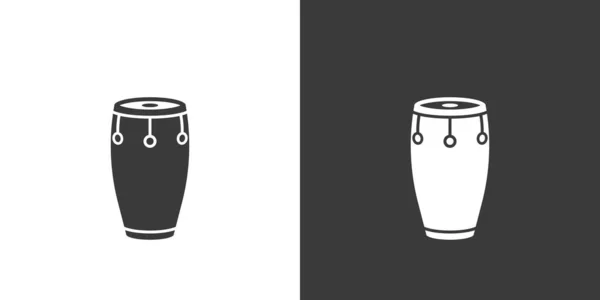 Конга Барабана Плоская Веб Иконка Конга Дизайн Логотипа Ударный Инструмент — стоковый вектор