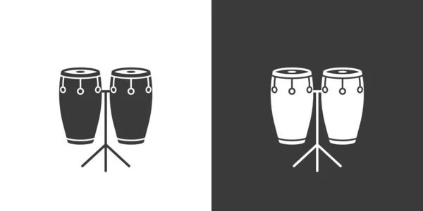 Conga Drums Flat Web Icon Конгас Дизайн Логотипа Ударный Инструмент — стоковый вектор