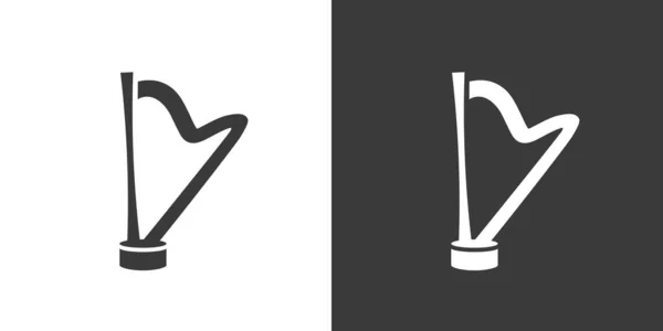Płaska Ikona Harfy Projekt Logo Harfy Instrument Smyczkowy Prosty Znak — Wektor stockowy