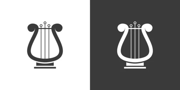 Lir Düz Web Simgesi Klasik Lir Logosu Tasarımı Enstrümanı Basit — Stok Vektör