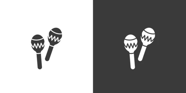 Маракас Плоская Веб Икона Логотип Maracas Ударный Инструмент Простой Маракас — стоковый вектор