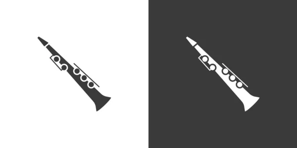 Sopranosaxofon Platt Webb Ikon Saxofon Logotyp Design Mässing Instrument Enkel — Stock vektor