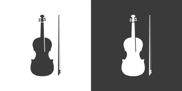 바이올린 아이콘 바이올린 디자인 바이올린 무색의 실루엣 아이콘이다 바이올린 아이콘 — 스톡 벡터
