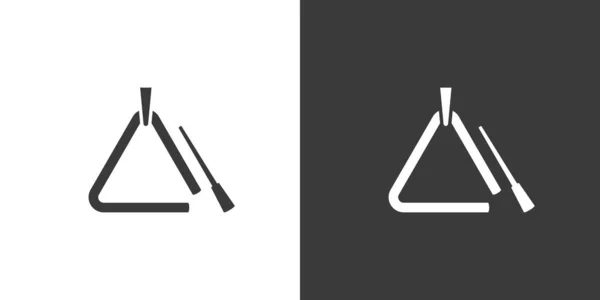 Zenei Háromszög Lapos Web Ikon Háromszög Logó Design Ütőhangszer Egyszerű — Stock Vector