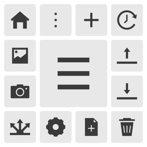 Menu Icon Vector Design Simple Set Smartphone App Icons Silhouette — Stock Vector