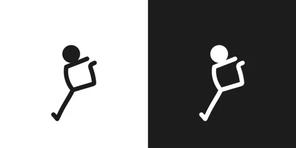 Дизайн Вектора Пиктограммы Акробатики Палочка Фигурку Человека Акробатического Спортсмена Векторный — стоковый вектор
