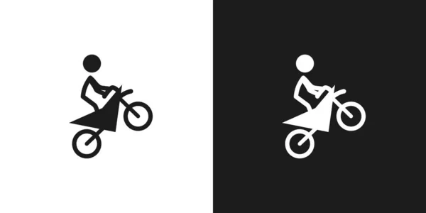 Fahrrad Motocross Symbol Piktogramm Vektor Design Strichmännchen Fahrrad Motocross Fahrer — Stockvektor
