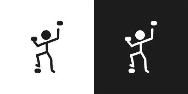 Climbing Icon Pictogram Vector Design Stick Figure Man Climbing Athlete — Stock Vector