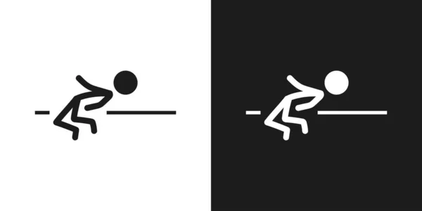 Hochsprung Ikone Piktogramm Vektor Design Strichmännchen Hochsprung Sportler Vektor Symbol — Stockvektor