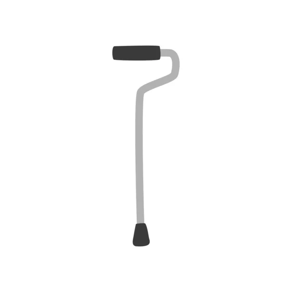 ウォーキングスティッククリップ漫画スタイル 単純な松葉杖フラットベクトルイラスト手の落書きスタイルを描かれた歩く 病院と医療の概念 — ストックベクタ