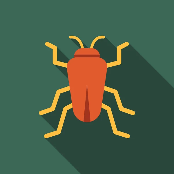 Insecte Icône Plate Avec Une Ombre Longue Illustration Vectorielle Pictogramme — Image vectorielle