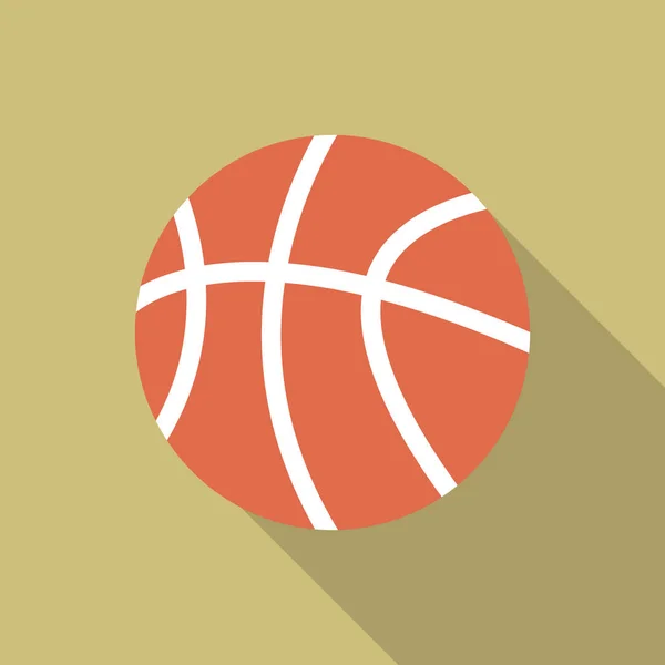 Basketball Ball Flat Icon Long Shadow Simple School Physical Education — Stock Vector