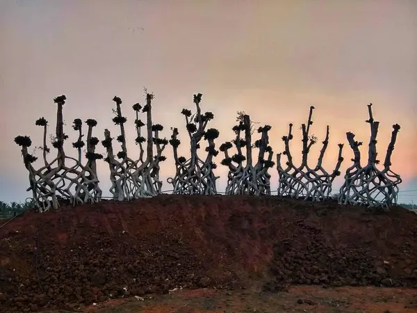 Bahçedeki dekorasyon ağacı.